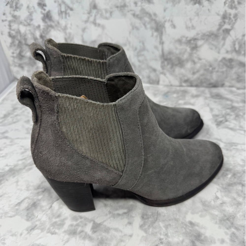 UGG Bonham Grey Suede Chelsea Ankle Boots Block Heel 1013893 Womens 9 - Picture 2 of 8